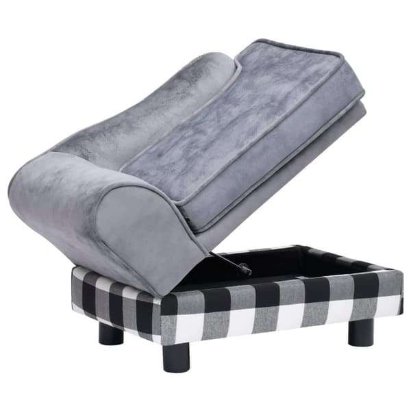 vidaXL hundesofa 57x34x36 cm plys grå