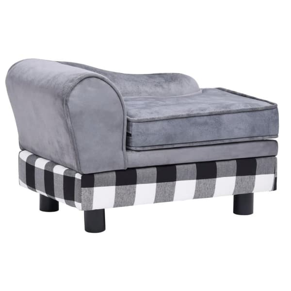vidaXL hundesofa 57x34x36 cm plys grå
