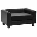 Miniatyrbillede 3 af 11: vidaXL hundesofa 60x43x30 cm plys og kunstlæder sort