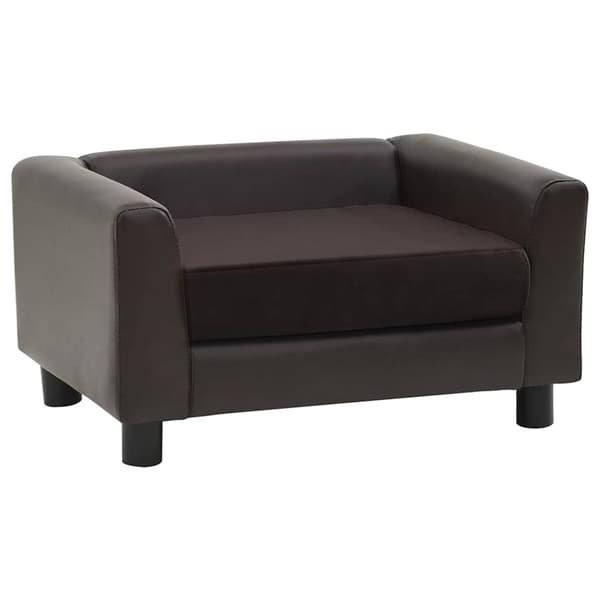 vidaXL hundesofa 60x43x30 cm plys og kunstlæder brun