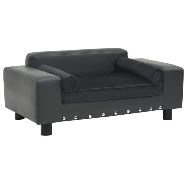 vidaXL Hundsoffa mörkgrå 81x43x31 cm plysch och konstläder