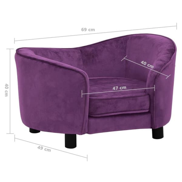 vidaXL Koiran sohva viininpunainen 69x49x40 cm plyysi