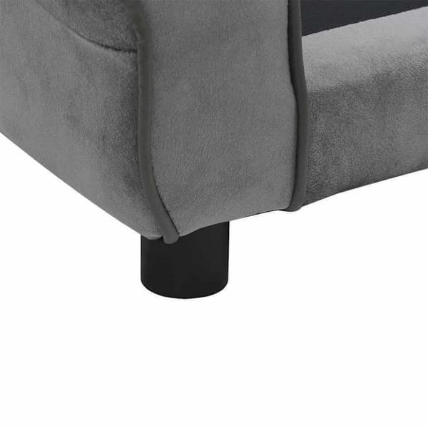 vidaXL Hundsoffa mörkgrå 72x45x30 cm plysch