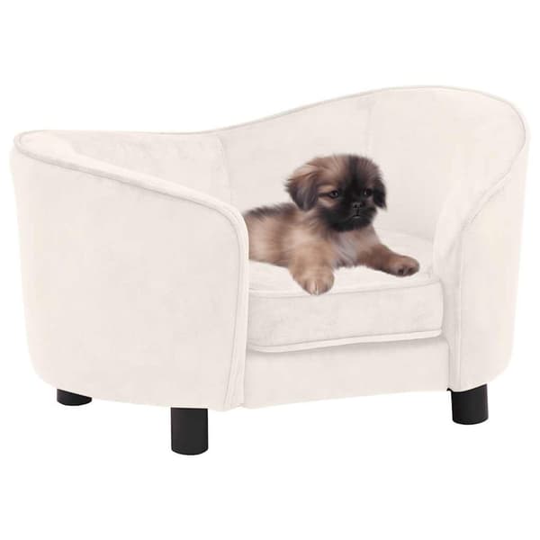 vidaXL hundesofa 69x49x40 cm plys cremefarvet