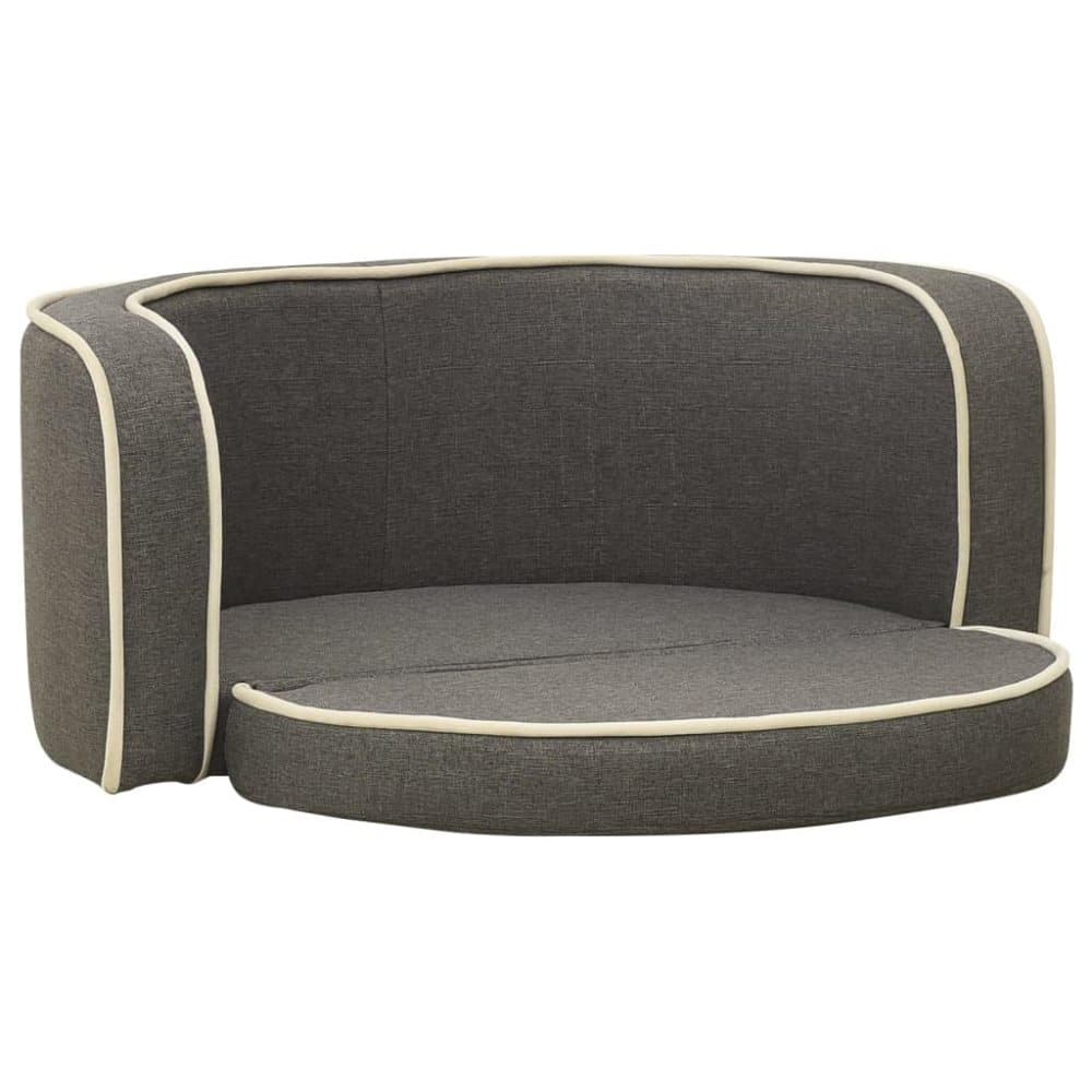 vidaXL Hundsoffa vikbar grå 76x71x30 cm linne tvättbar dyna