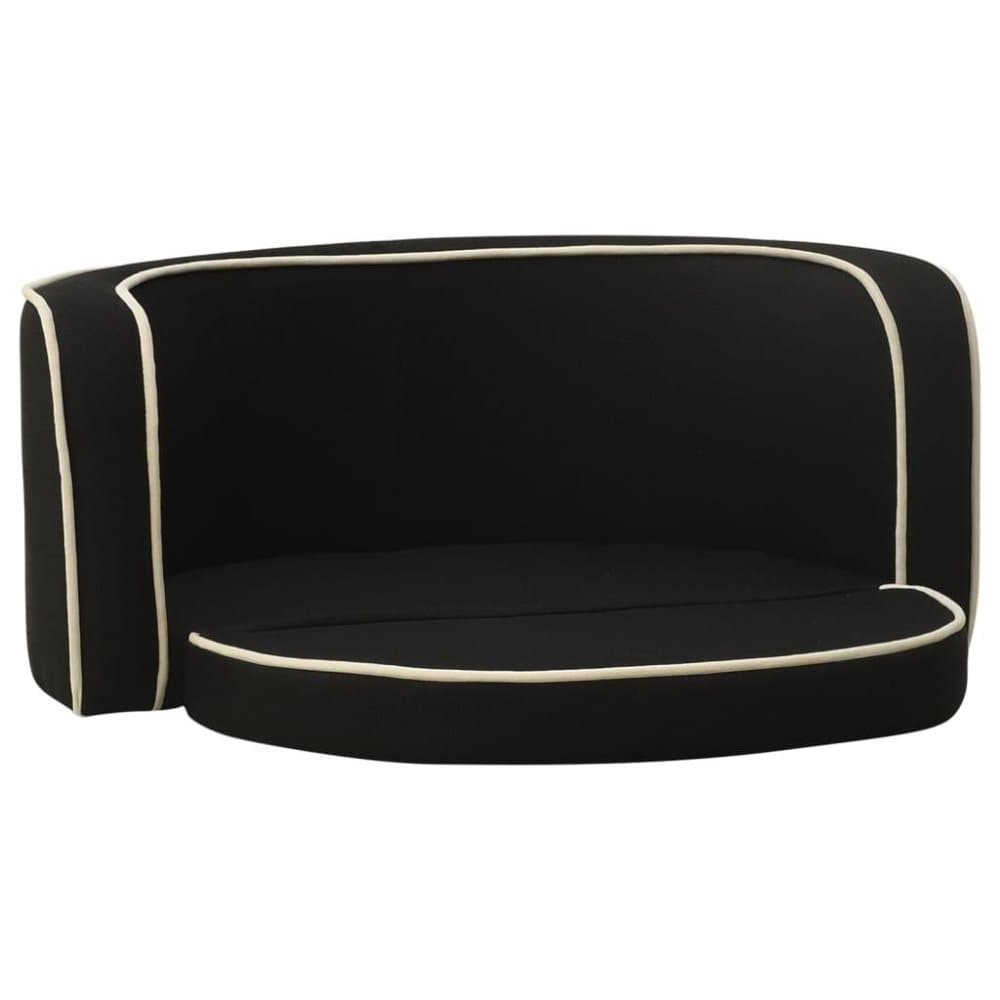 vidaXL Hundsoffa vikbar svart 76x71x30 cm linne tvättbar dyna