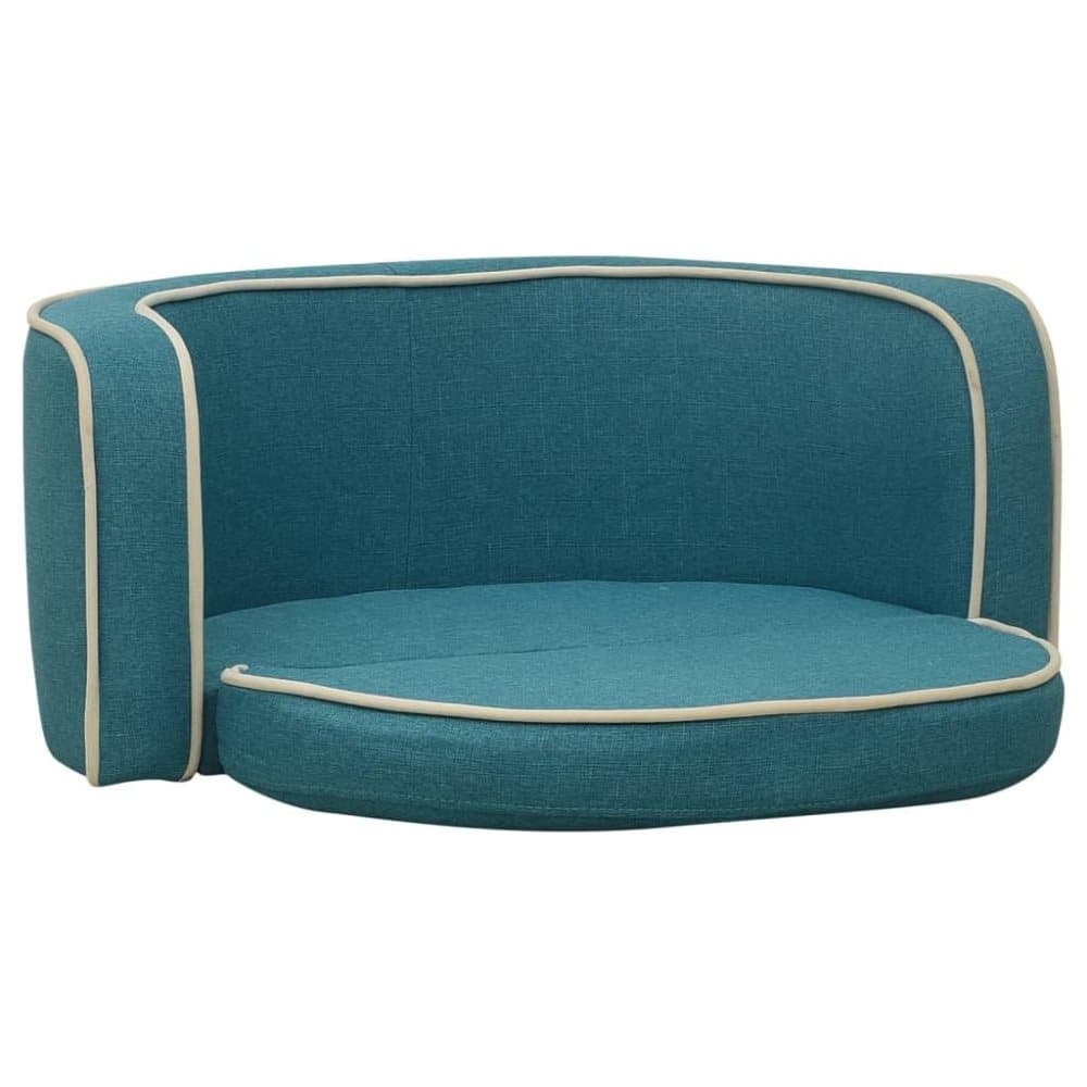 vidaXL Hundsoffa vikbar turkos 76x71x30 cm linne tvättbar dyna