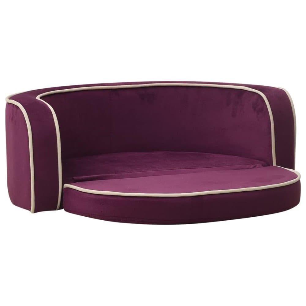 vidaXL Hundsoffa vikbar vinröd 73x67x26 cm plysch tvättbar dyna