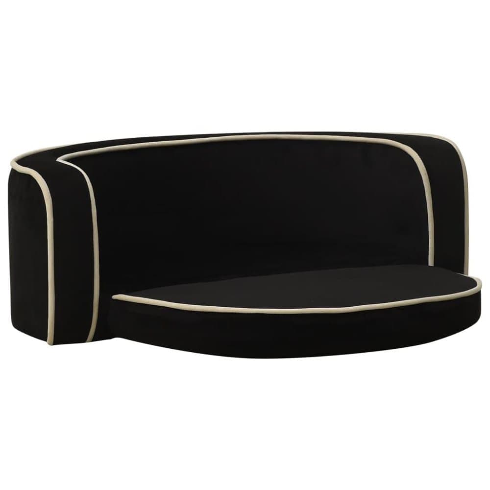 vidaXL Hundsoffa vikbar svart 73x67x26 cm plysch tvättbar dyna