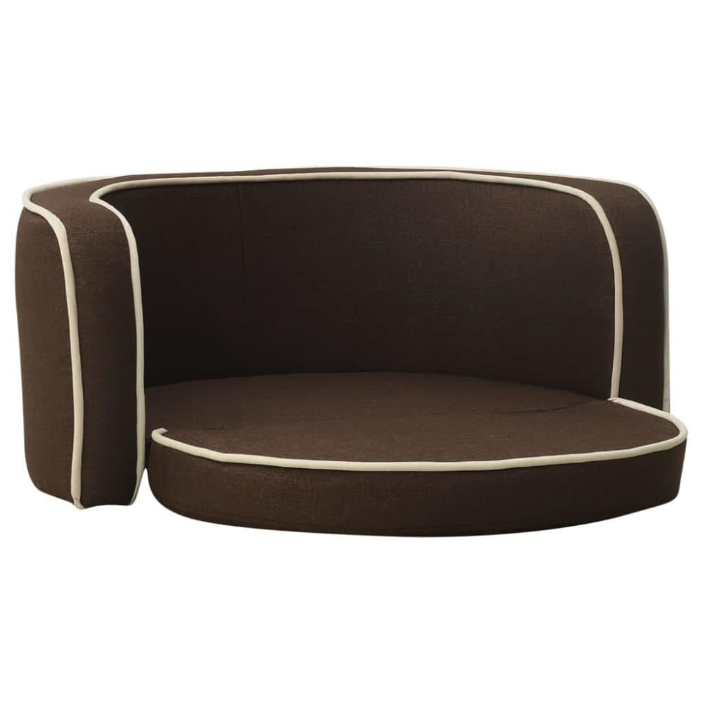 vidaXL Hundsoffa vikbar brun 76x71x30 cm linne tvättbar dyna