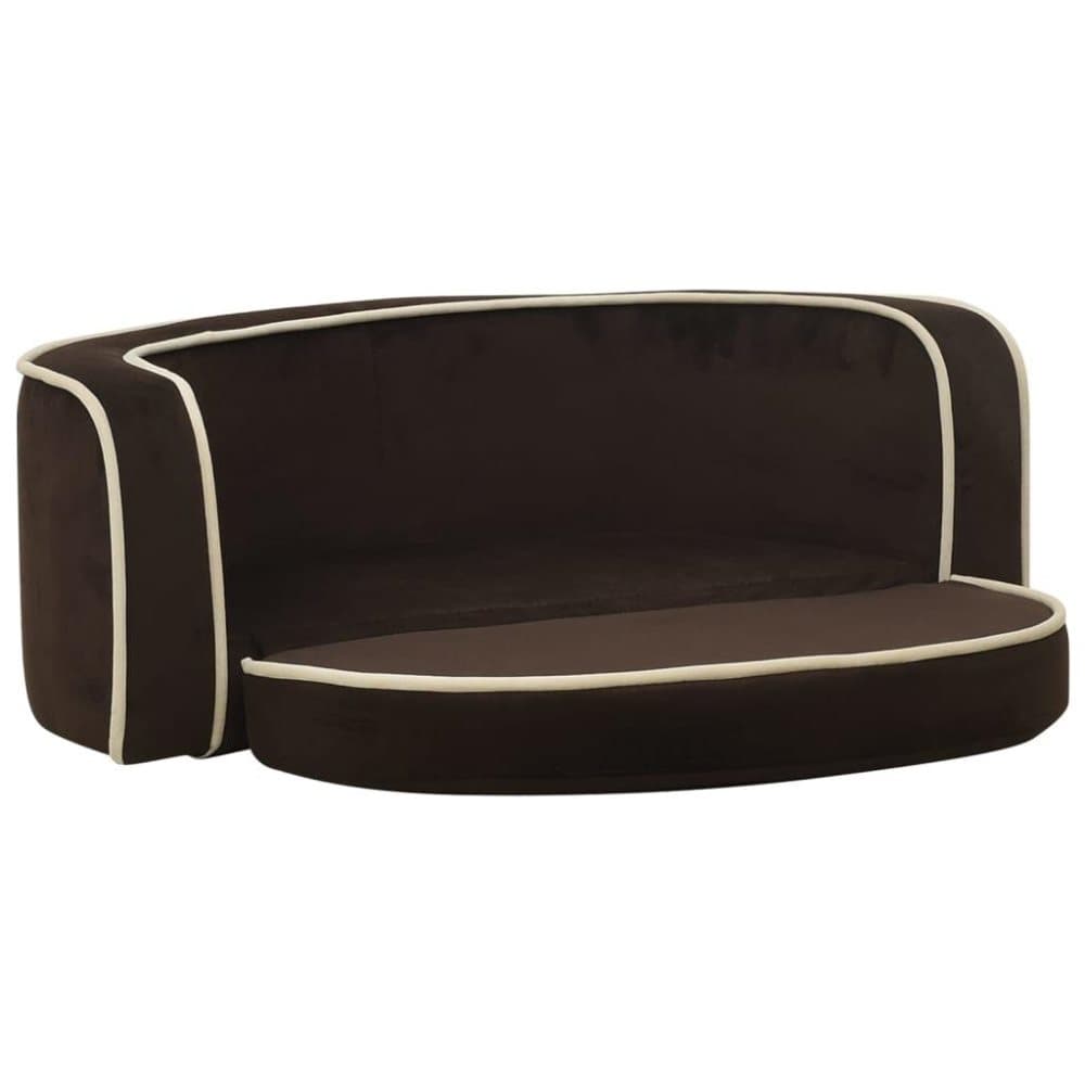 vidaXL Hundsoffa vikbar brun 73x67x26 cm plysch tvättbar dyna
