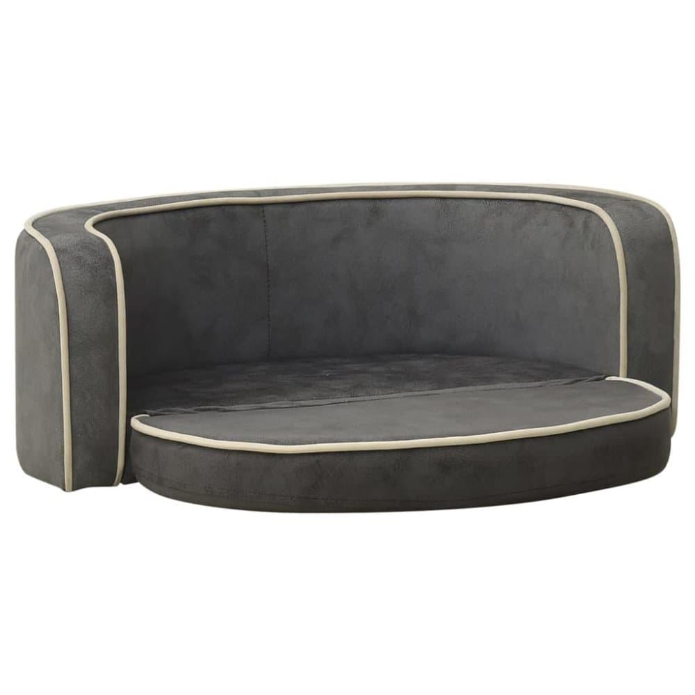 vidaXL Hundsoffa vikbar grå 73x67x26 cm plysch tvättbar dyna