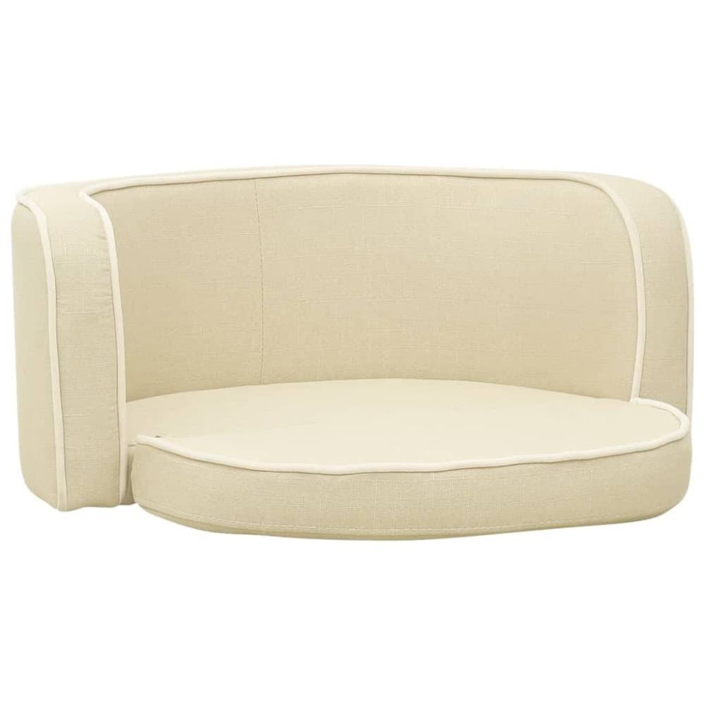 vidaXL Hundsoffa vikbar gräddvit 76x71x30 cm linne tvättbar dyna