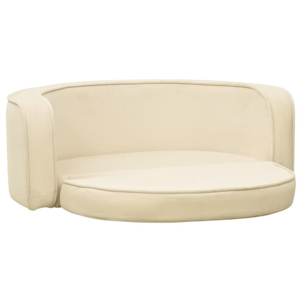 vidaXL Hundsoffa vikbar gräddvit 73x67x26 cm plysch tvättbar dyna