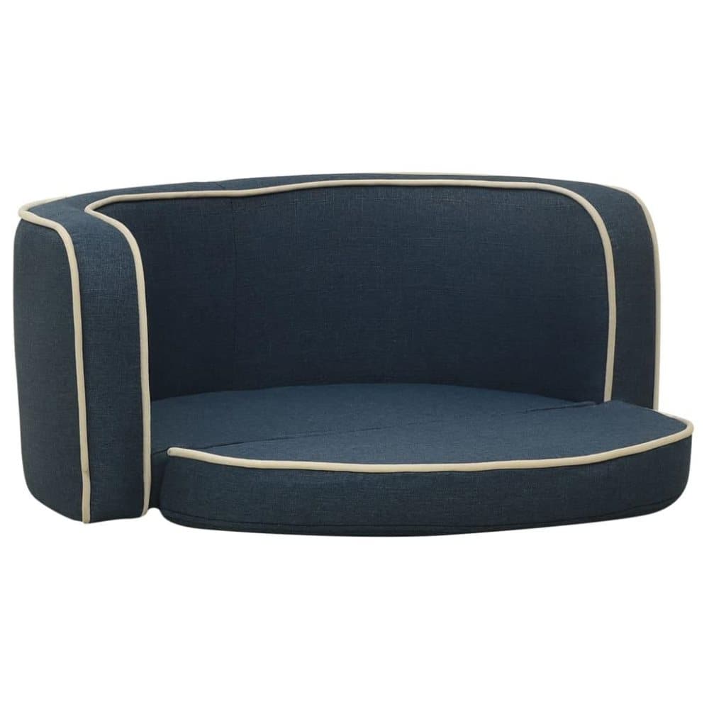 vidaXL Hundsoffa vikbar blå 76x71x30 cm linne tvättbar dyna