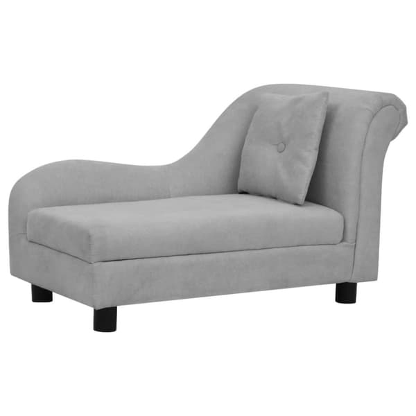 vidaXL Hundsoffa med kudde grå 83x44x44 cm plysch
