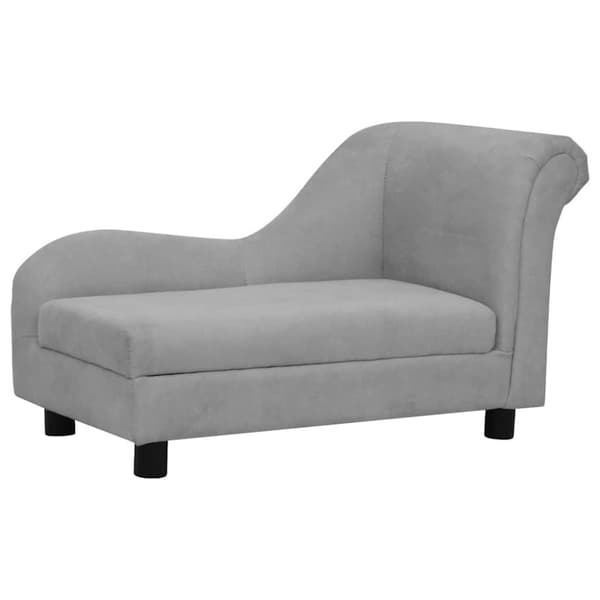 vidaXL Hundsoffa med kudde grå 83x44x44 cm plysch