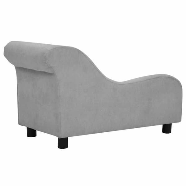 vidaXL Hundsoffa med kudde grå 83x44x44 cm plysch