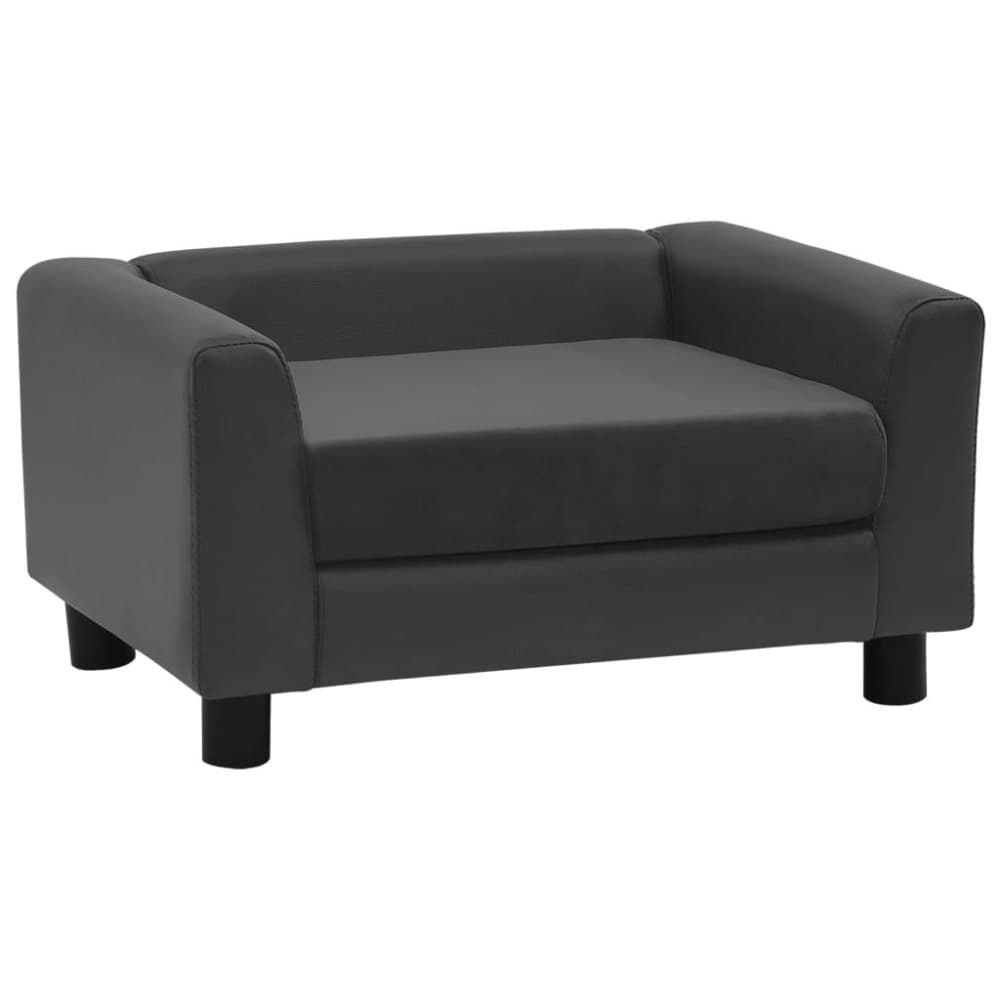 vidaXL Hundsoffa skumdyna mörkgrå 60x43x30 cm plysch & konstläder