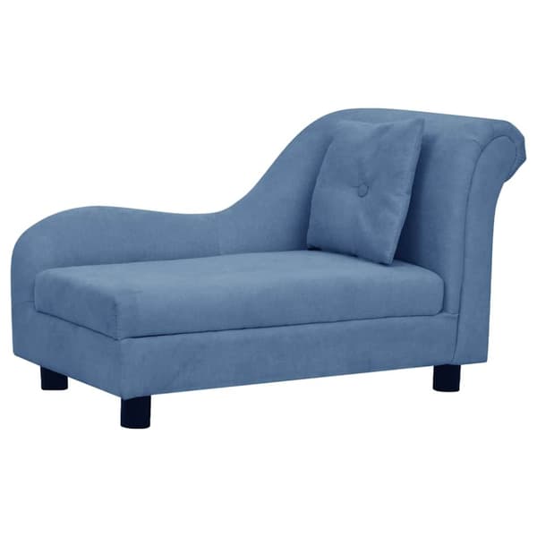 vidaXL Hundsoffa med kudde blå 83x44x44 cm plysch