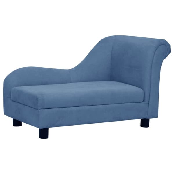 vidaXL Hundsoffa med kudde blå 83x44x44 cm plysch