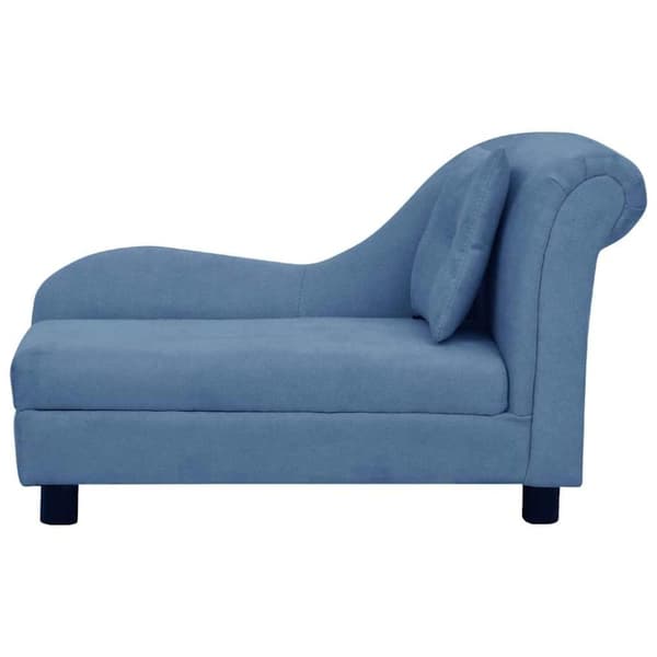 vidaXL Hundsoffa med kudde blå 83x44x44 cm plysch