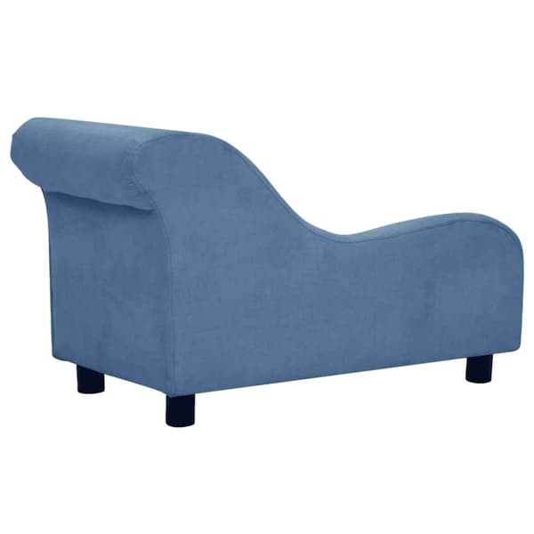 vidaXL Hundsoffa med kudde blå 83x44x44 cm plysch