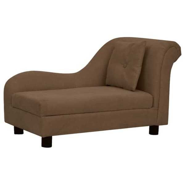 vidaXL Hundsoffa med kudde brun 83x44x44 cm plysch
