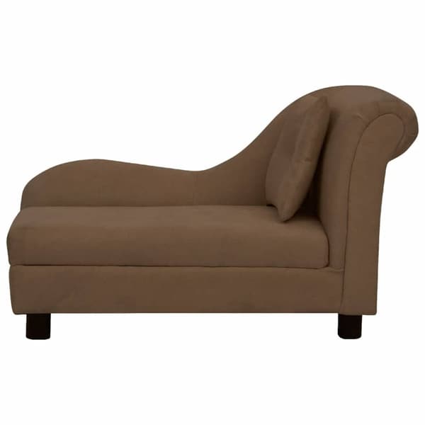 vidaXL Hundsoffa med kudde brun 83x44x44 cm plysch