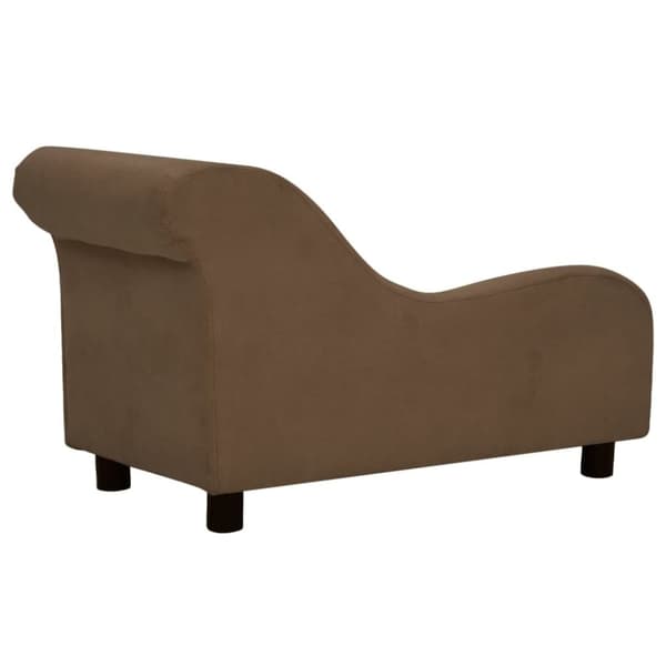 vidaXL Hundsoffa med kudde brun 83x44x44 cm plysch