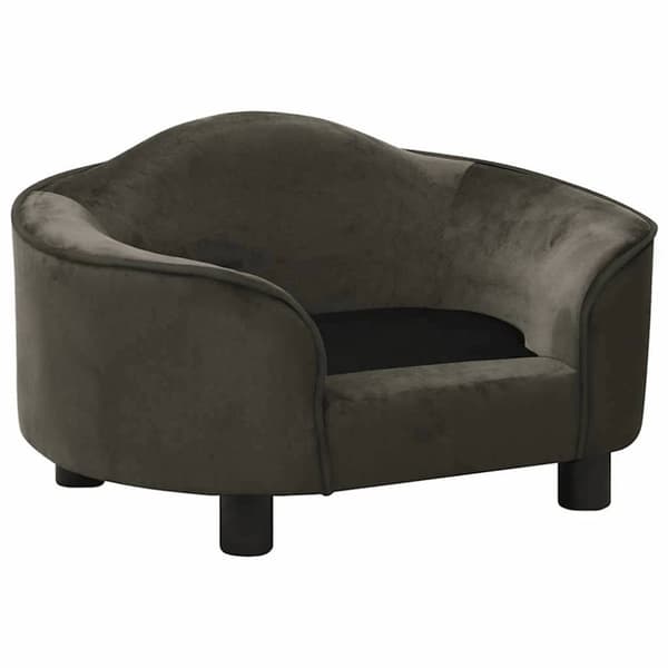 vidaXL Hundesofa mørkegrå 67x47x36 cm plysj