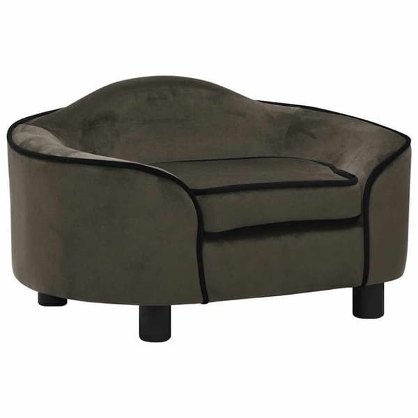 vidaXL Hundesofa mørkegrå 67x47x36 cm plysj