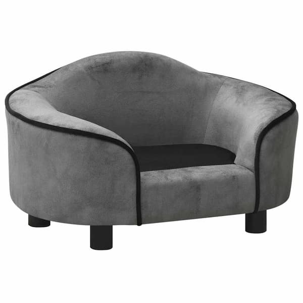 vidaXL Hundesofa grå 67x47x36 cm plysj