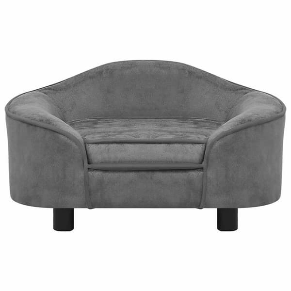 vidaXL Hundesofa grå 67x47x36 cm plysj