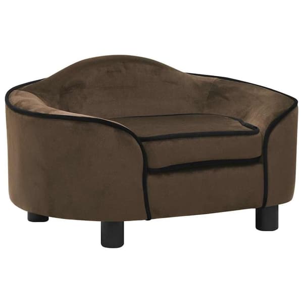 vidaXL Hundesofa brun 67x47x36 cm plysj