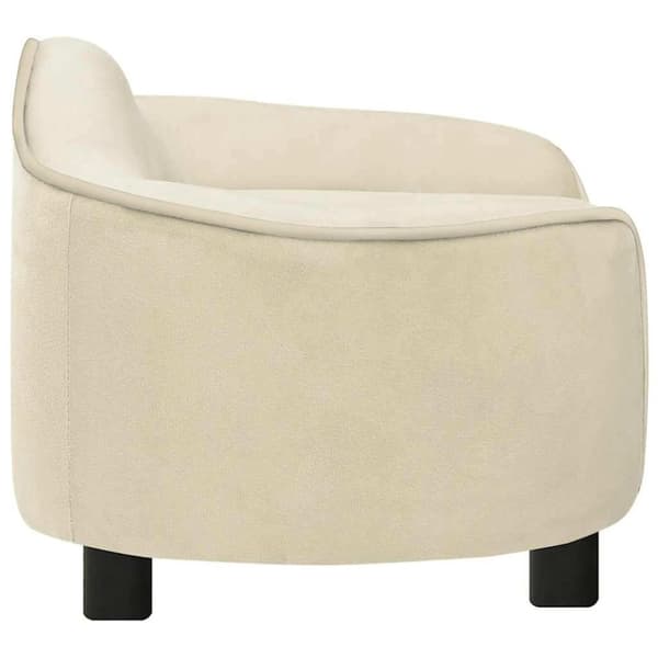 vidaXL hundesofa 67x47x36 cm plys cremefarvet