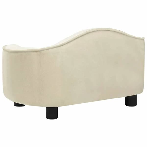 vidaXL hundesofa 67x47x36 cm plys cremefarvet