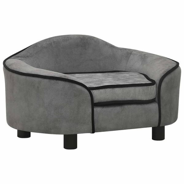 vidaXL hundesofa 67x47x36 cm plys grå