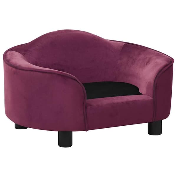 vidaXL Hundsoffa vinröd 67x47x36 cm plysch