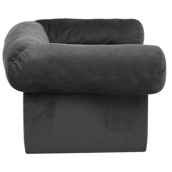 vidaXL hundesofa med skuffe 75x50x38 cm plys mørkegrå