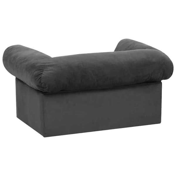 vidaXL hundesofa med skuffe 75x50x38 cm plys mørkegrå