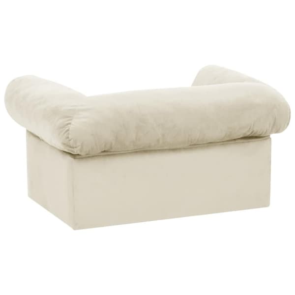 vidaXL hundesofa med skuffe 75x50x38 cm plys cremefarvet