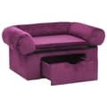 Miniatyrbillede 4 af 8: vidaXL hundesofa med skuffe 75x50x38 cm plys bordeauxfarvet