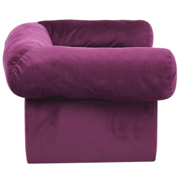 vidaXL hundesofa med skuffe 75x50x38 cm plys bordeauxfarvet