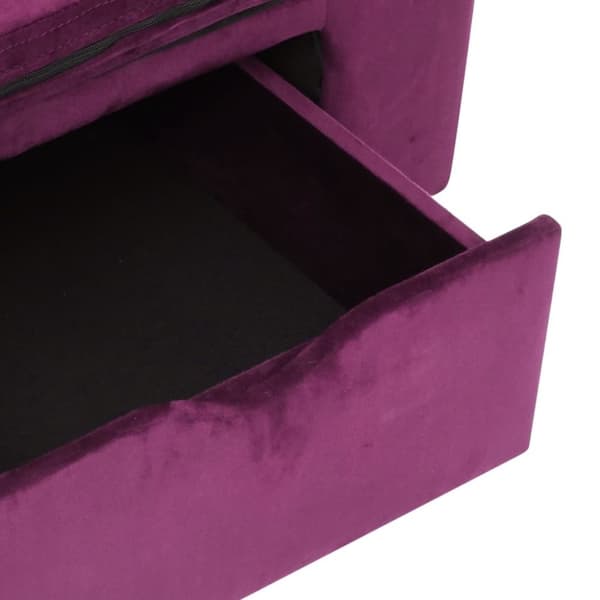 vidaXL hundesofa med skuffe 75x50x38 cm plys bordeauxfarvet