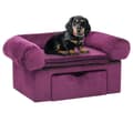Miniatyrbillede 1 af 8: vidaXL hundesofa med skuffe 75x50x38 cm plys bordeauxfarvet