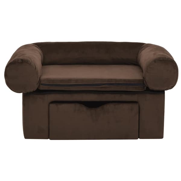 vidaXL Koiran sohva vetolaatikolla ruskea 75x50x38 cm plyysi