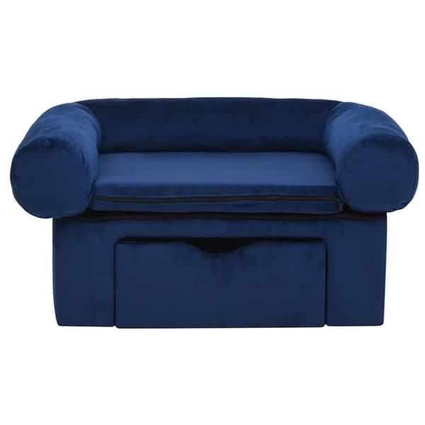 vidaXL Koiran sohva vetolaatikolla sininen 75x50x38 cm plyysi