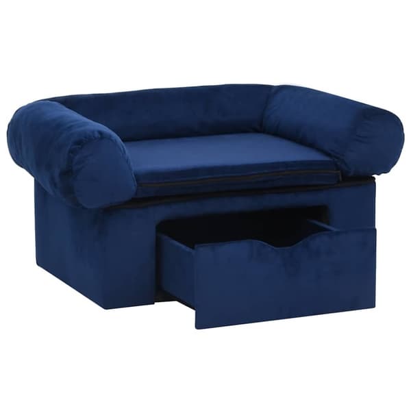 vidaXL Koiran sohva vetolaatikolla sininen 75x50x38 cm plyysi