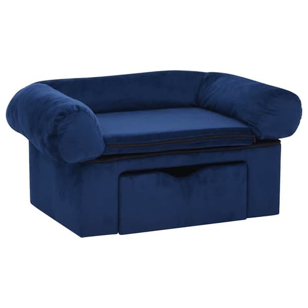 vidaXL Koiran sohva vetolaatikolla sininen 75x50x38 cm plyysi